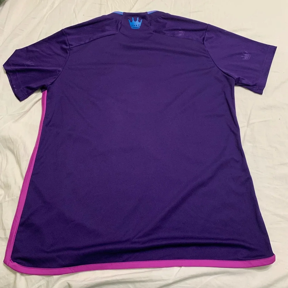 Adidas Soccer Jersey Mens XL Purple‎ Charlotte FC Ally Crown Aeroready Shirt
